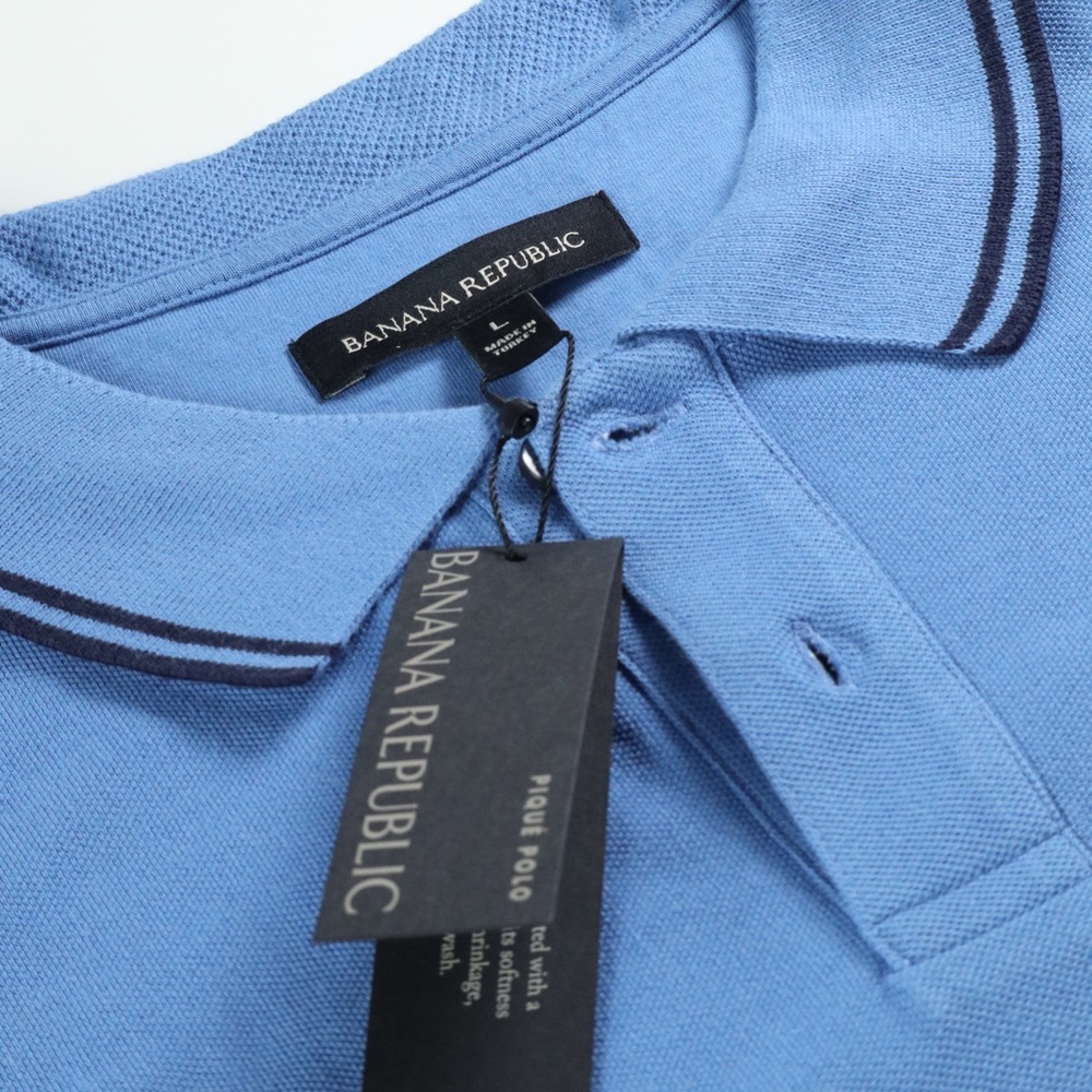 NWT 100% Cotton Banana Republic Blue Polo Shirt US L